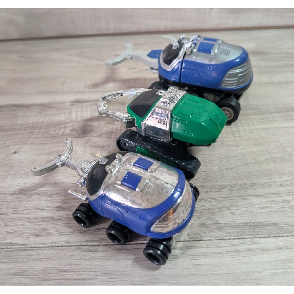 1996 Bandai Big Bad Beetleborgs AV Vehicles VTG - Blue Stinger Hunter Lot Of 3